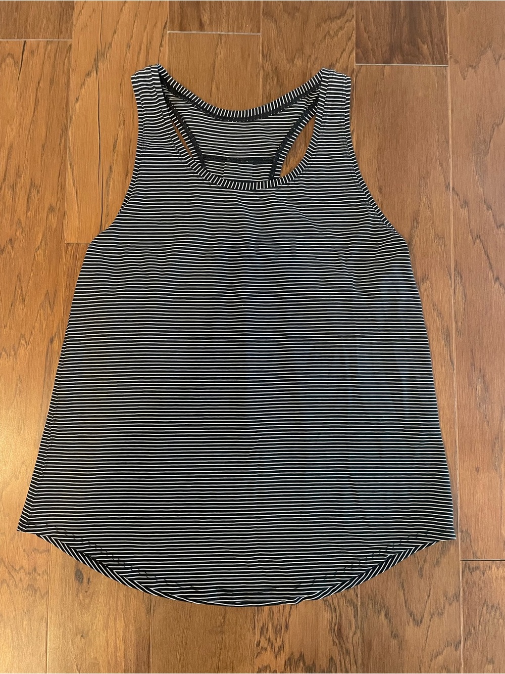 Lululemon Black & White Striped Racerback Tank